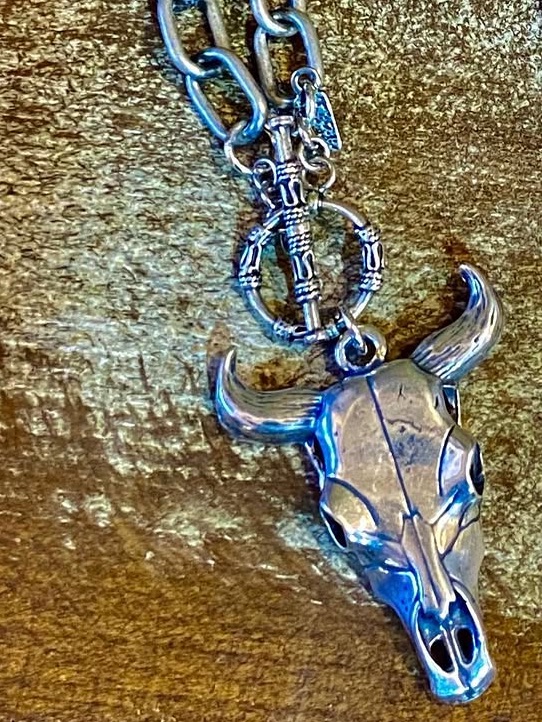 Rocki Gorman Bull Toggle Necklace - Sterling Silver - Oaak